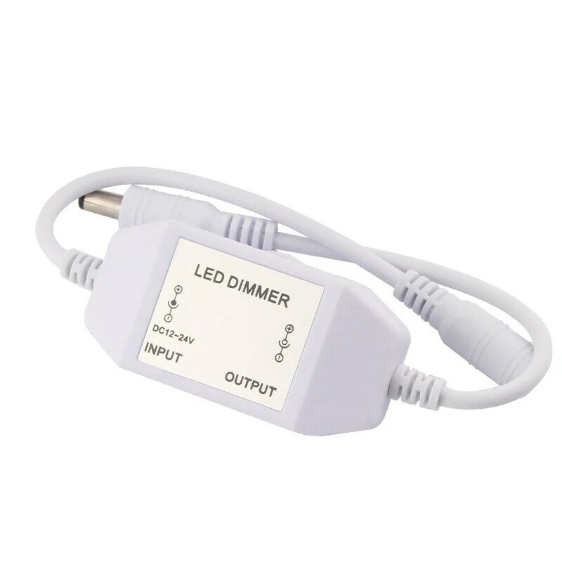 Interruptor de intensidade de luz led com ajuste de brilho, cor única, 12v/24v, regulador de intensidade de luz led, preto/branco