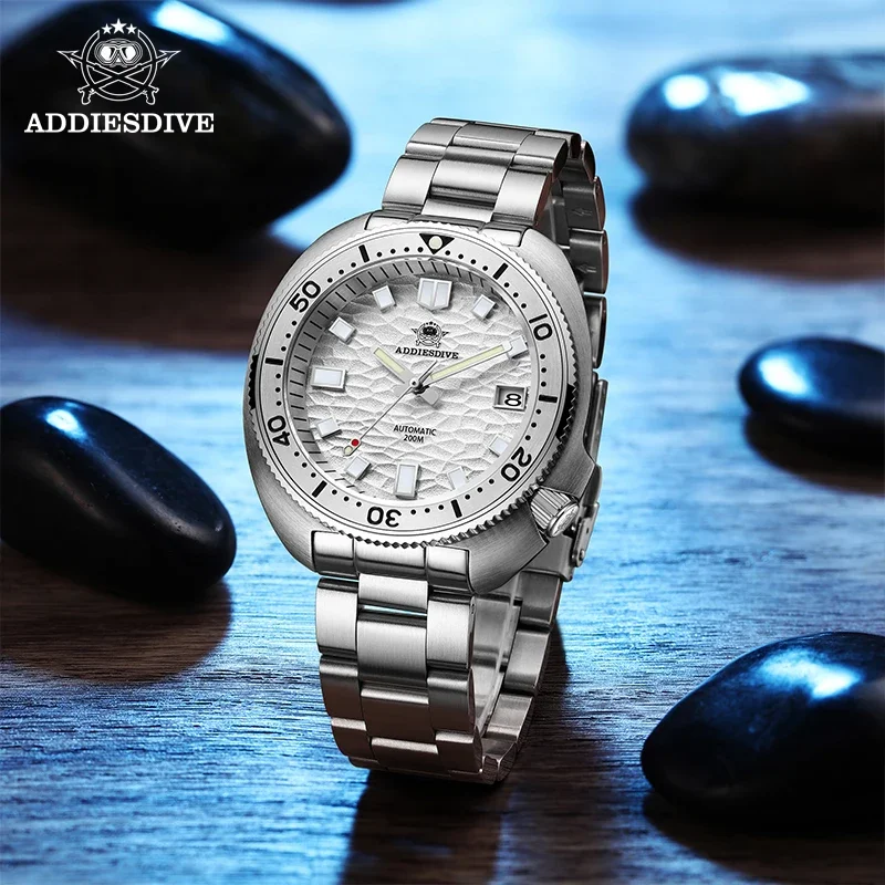 Adpeso jam tangan pria Premium, arloji Mekanikal otomatis NH35 safir bisnis, anti air 200m baja anti karat
