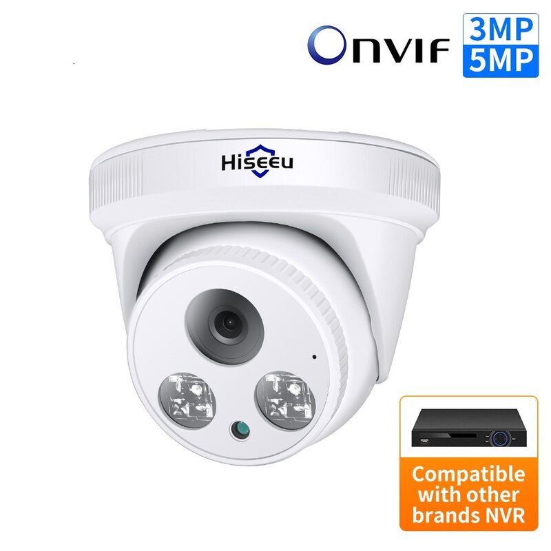 كاميرا مراقبة أمنية POE IP ، H.265 + قبة CCTV ، تسجيل صوتي ONVIF ، كشف الوجه ، سقف المنزل الداخلي ، جديد ، 5MP ، 3MP