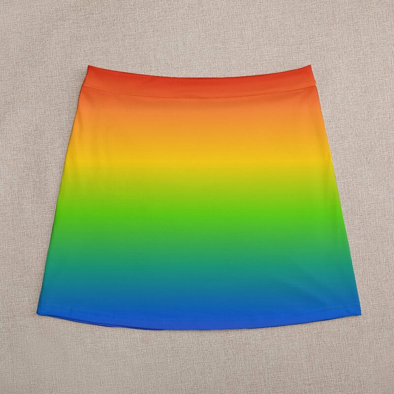 Minifalda con degradado de arco iris vibrante para mujer, Falda corta kawaii, ropa para mujer