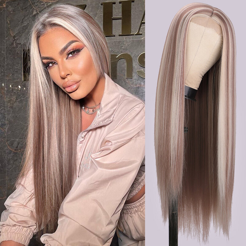 Длинный черный женский парик, 30 дюймов, высококачественный синтетический Кружевной Белый парик с прямыми волосами в стиле Лолиты, натуральный безклеевой парик из кружева, для косплея, женский