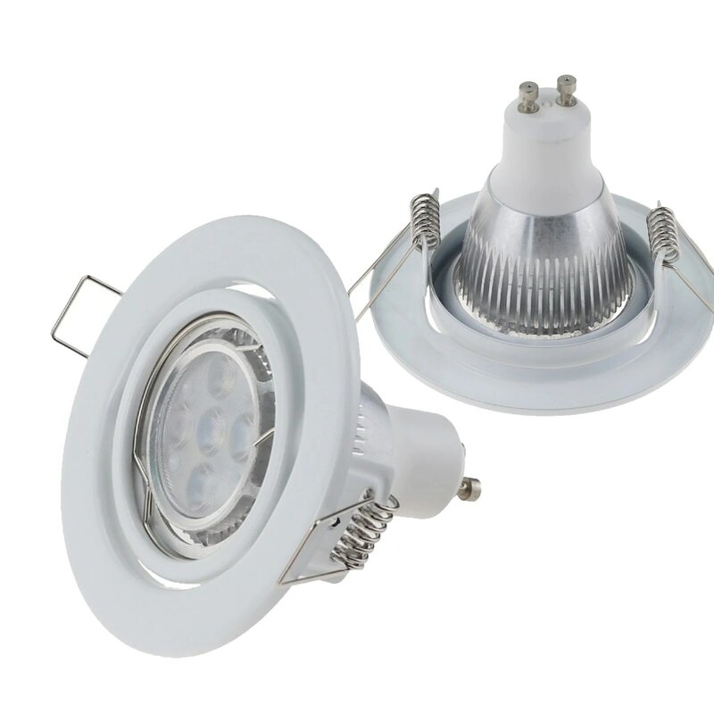 10 pz/lotto anelli di rivestimento del soffitto lampadina alogena LED incasso a soffitto rotondo GU10 MR16 apparecchio di montaggio per l'illuminazione domestica