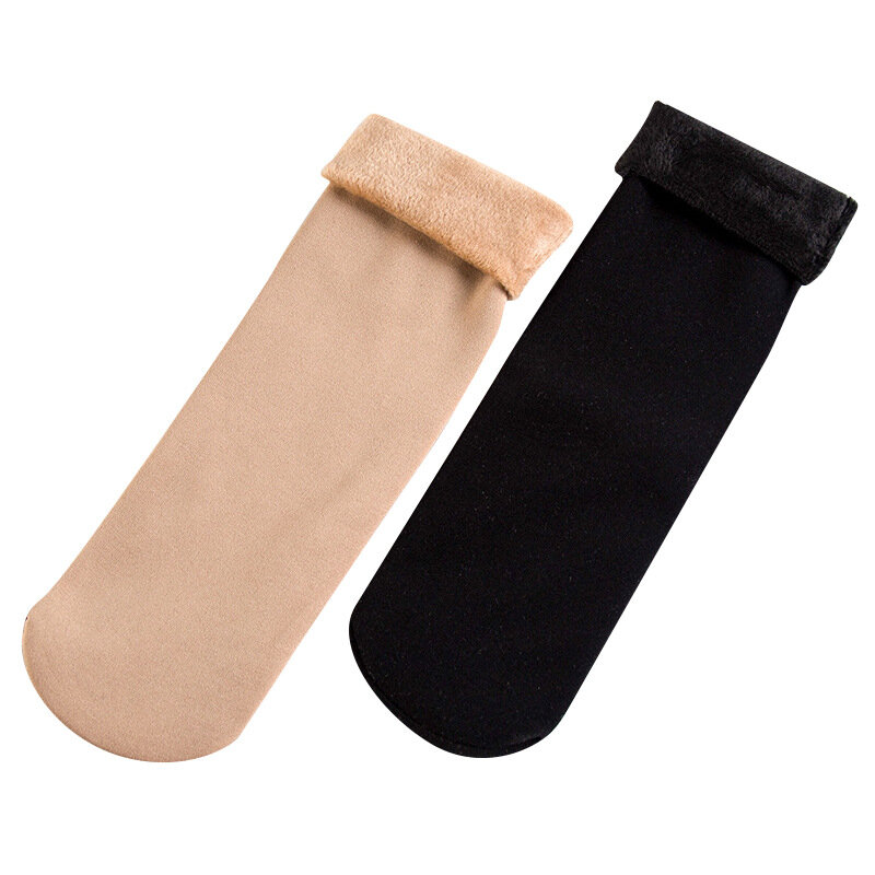 Calcetines cortos gruesos y cálidos para Mujer, medias térmicas de lana de Cachemira, botas de terciopelo de nailon para la nieve y el hogar, 5 pares