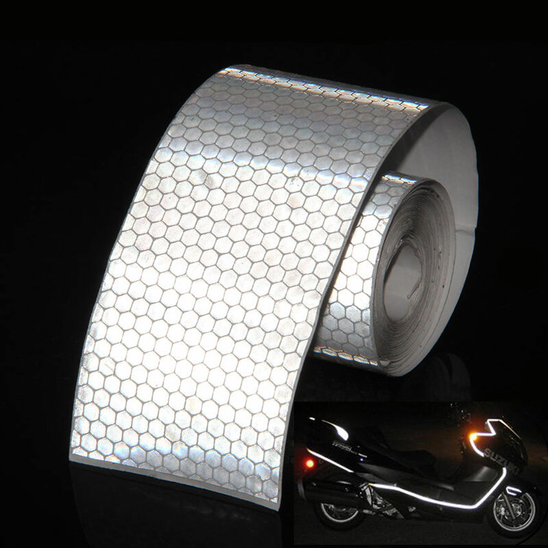 Rollo de cintas reflectantes para coche, cinta de advertencia autoadhesiva de estilo de seguridad, herramienta de decoración de película de motocicleta y bicicleta, 2 pulgadas x 3m