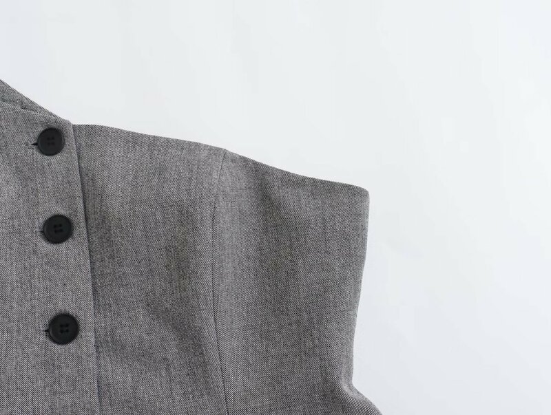 Women New Fashion Asymmetric design backless Imitation linen Slim Vest Vintage Sleeveless Button-up Female Waistcoat Chic Tops