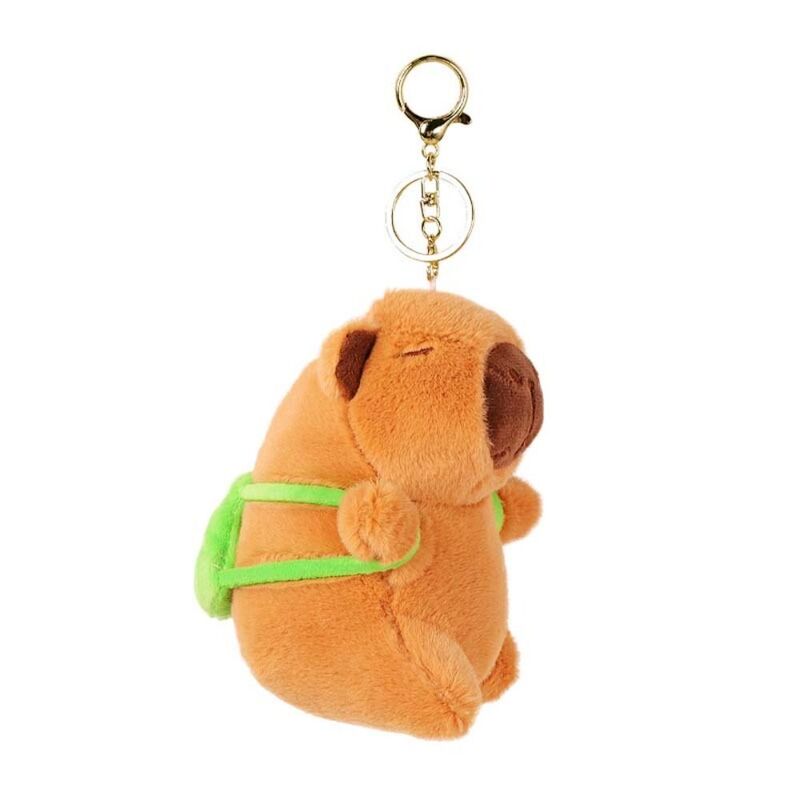 Capybara-Porte-clés en peluche unisexe, jouet de simulation de grenouille, pendentif Capybara SR, beurre de gril doux