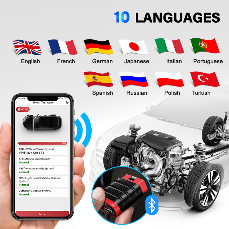 Thinkcar thinks afe obd2 bluetooth scanner code leser auto alle system scan 5 reset obd 2 auto diagnose tools pk think diag
