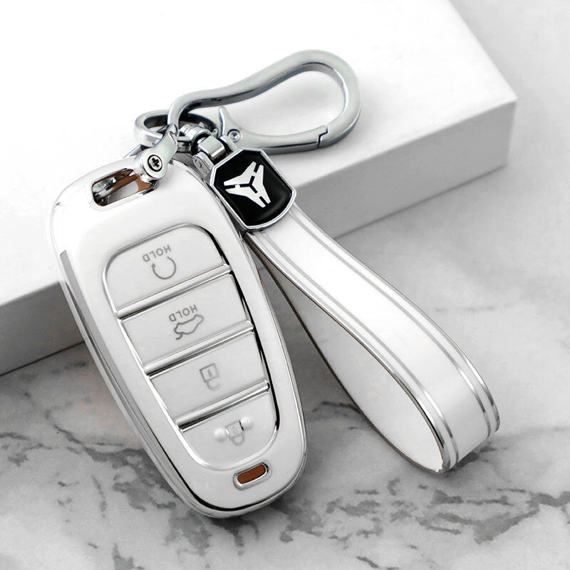 เคสหุ้มกุญแจรถ TPU พวงกุญแจสำหรับ Hyundai Santa Fe Tucson 2022 Nexo NX4 Atos Solaris PRIME 2021