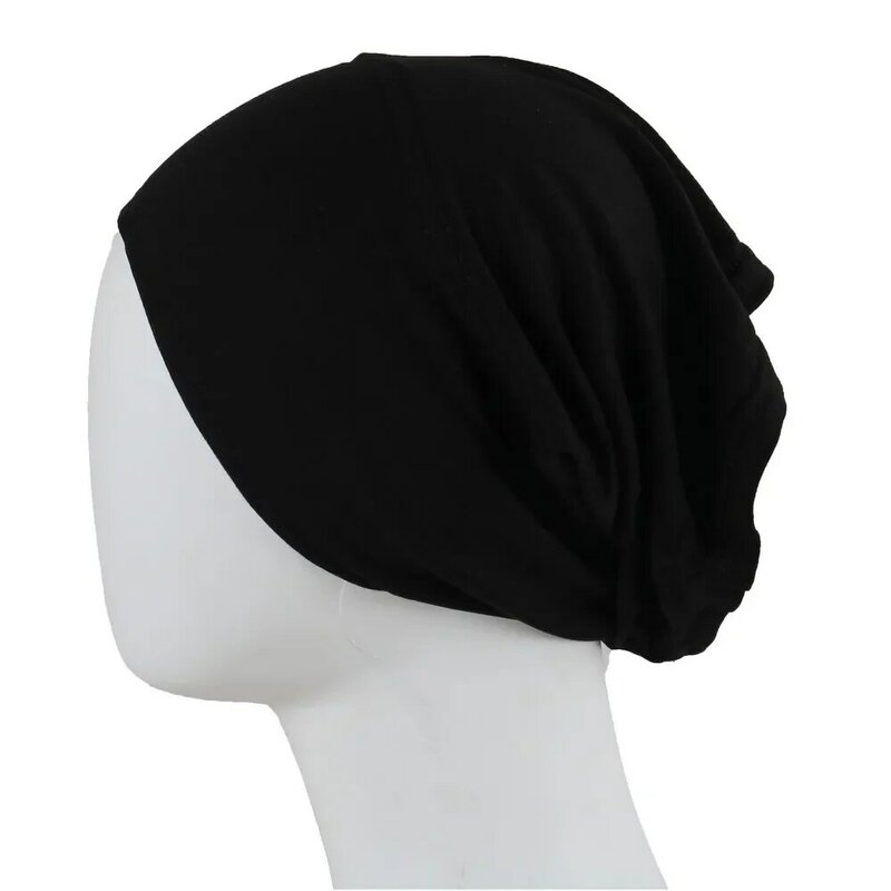 Jersey elástico para mujer musulmana de Ramadán, Hijabs interiores, gorro redondo frontal debajo del Hijab, turbante islámico femenino