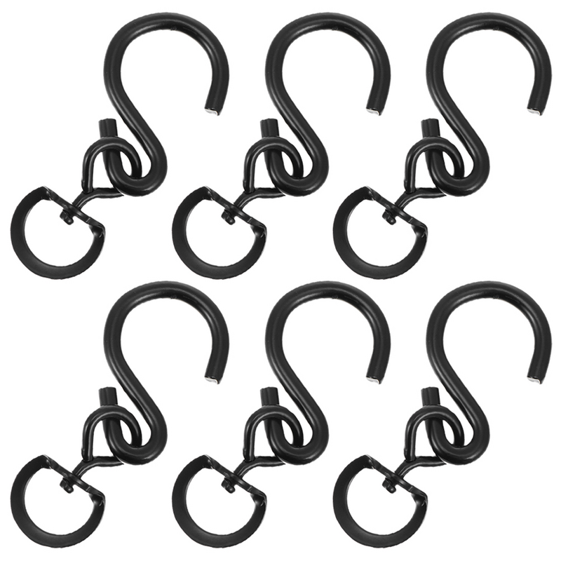 6 Pcs Rotatable Clasp Wall Mount Heavy Duty Clothes Hangers Plant Hanger Swivel Closet for Container Iron Hanging