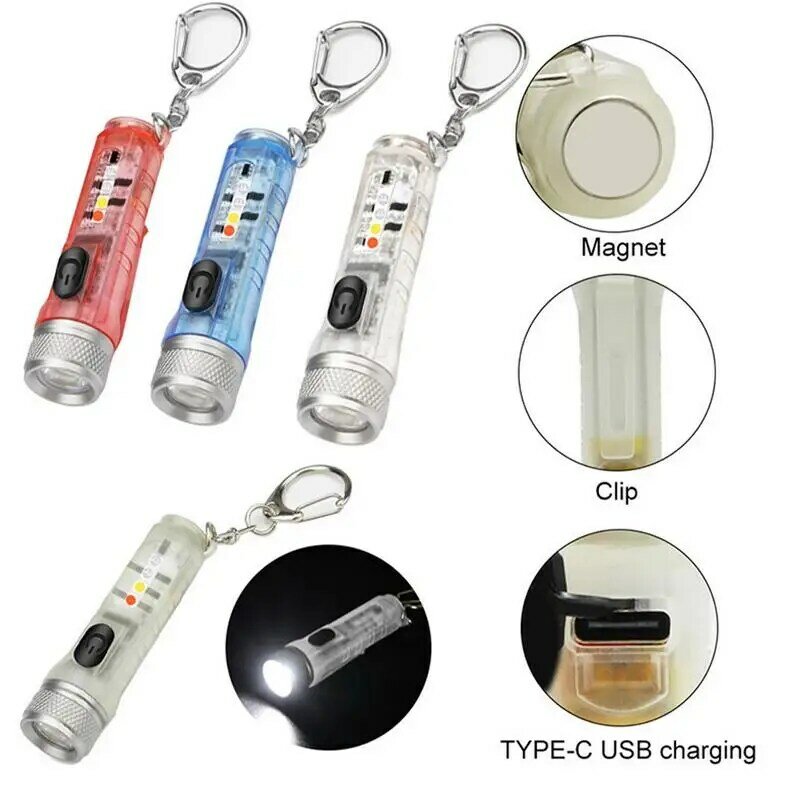 Mini Flashlight Keychain Flashlights Waterproof Key Ring Light For Dog Walking Sleeping Reading Nice Gift For Family Kids