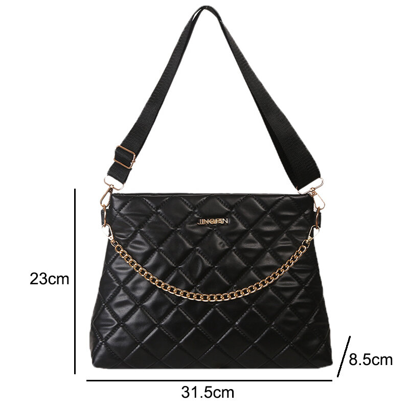 Chain Crossbody Bags for Women Lingge Embroidery Casual Female Purses and Handbags Fashion Ladies Shoulder Bag 2023 New bolsos