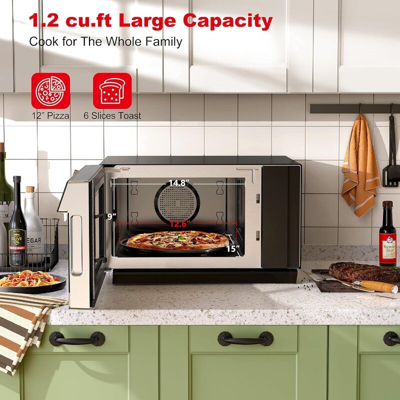 Galanz Gtwhg12s1sa10 4-In-1 Toastwave Met Totalfry 360, Convectie, Magnetron, Broodroosteroven, Luchtfriteuse, 1000W,1.2 Cu.Ft