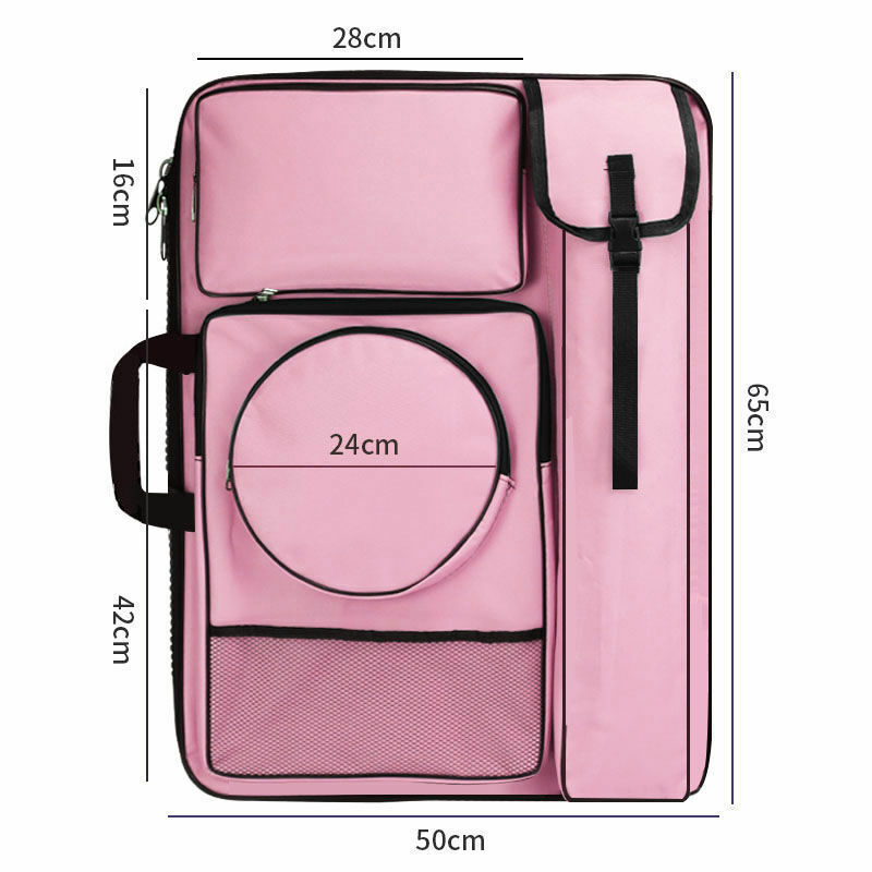 Tas gambar 4K8K tas papan gambar bahu ganda untuk sketsa tas penyimpanan multifungsi kapasitas besar untuk siswa seni
