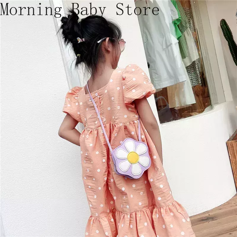 Модная Милая Детская сумка из искусственной кожи в форме цветка, Детская сумка-мессенджер через плечо карамельных цветов, мини-кошелек для мелочи, сумка через плечо