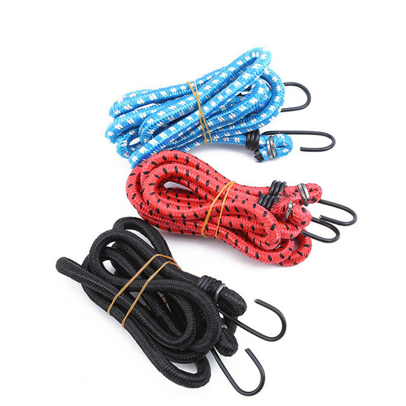 Cuerda elástica de 140cm para exteriores, hebilla de Metal, tendedero de alta elasticidad, gancho para embalaje de equipaje y acampada, 3 colores