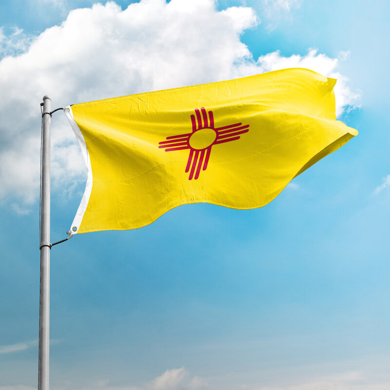 Bandera de Nuevo México, 3x5 pies, 90x150CM, diseño de banderas de Estados Unidos, decoración personalizada para interiores y exteriores, pancartas de poliéster resistente a los rayos UV, doble puntada