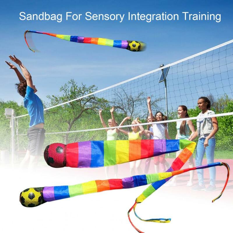 Saco de areia suave durável para bebês, Vibrant Ribbon Ball, Melhore a integração do jogo ao ar livre para crianças com colorido para integração