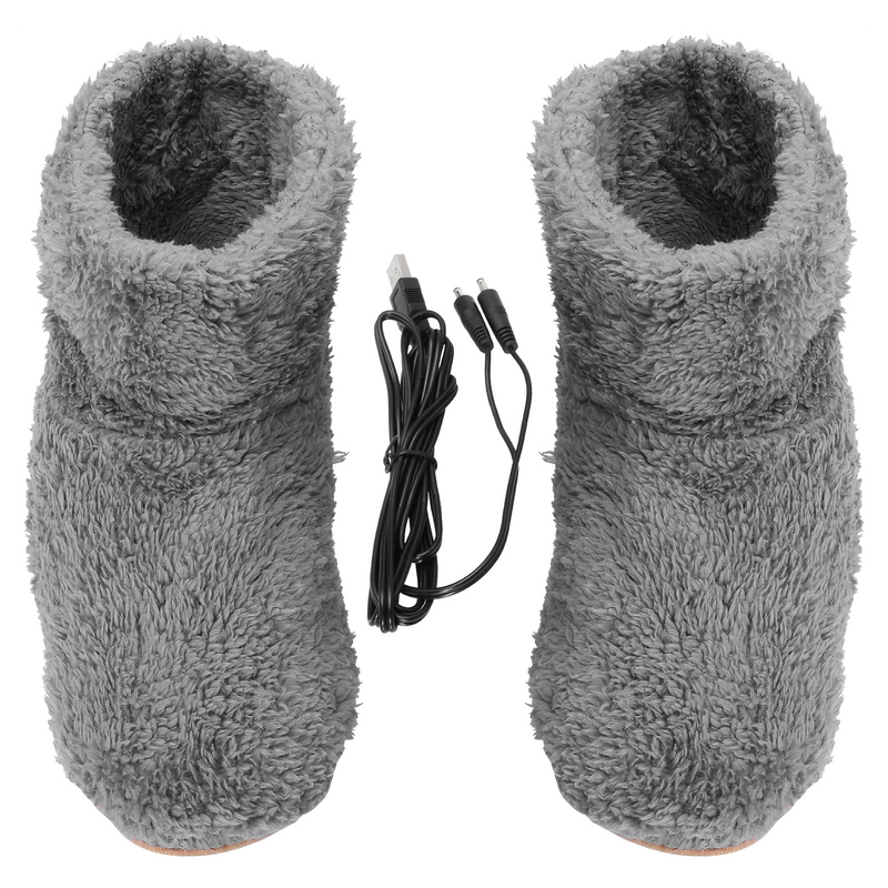 Fluffy Slippers For Women Warm Shoes USB Men Winter Supply Practical Feet Feet Heat Socks Foot File Unisex