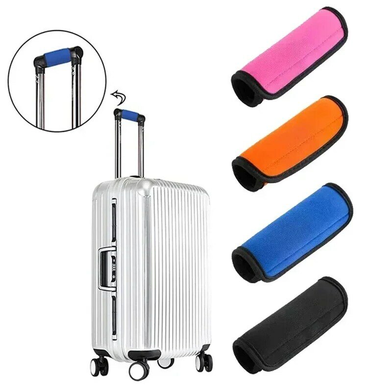Poignée de bagage ronde en néoprène doux et léger, housse de protection de poussette, identificateur, accessoires de voyage pour valise et sac