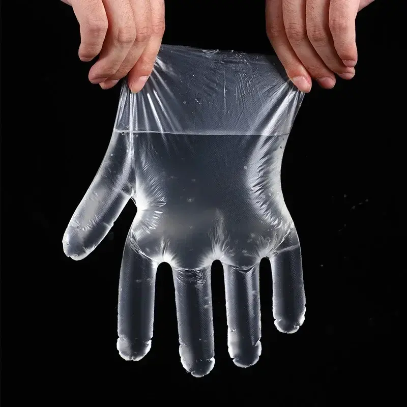 Guanti monouso trasparenti all'ingrosso guanti impermeabili in plastica per cucina ristorante pollo fritto BBQ stoviglie usa e getta