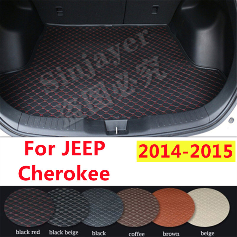 SJ Car Trunk Mat Custom Fit For JEEP Cherokee 2015 2014 YEAR Waterproof Interior AUTO Tail Boot Tray Cargo Carpet Pad Protector