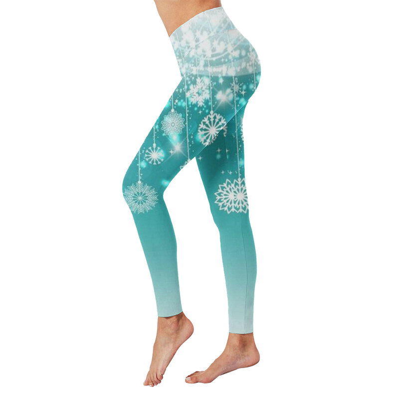Pantaloni attillati da donna a vita alta con motivo stampato natalizio 2024 per la corsa di Yoga e il Costume di Leggings per il Fitness quotidiano