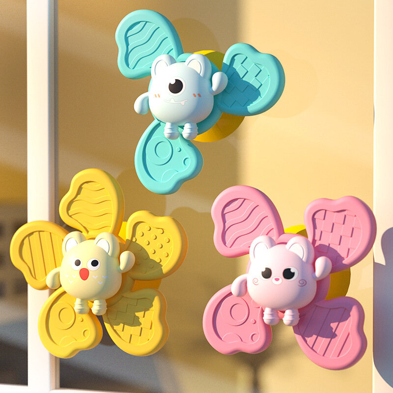 1 Buah Mainan Mandi Bayi untuk Anak Laki-laki Mainan Cangkir Hisap Spinner Pengisap untuk Mandi Hadiah Anak-anak Montessori Lucu Mainan Kerincingan Anak