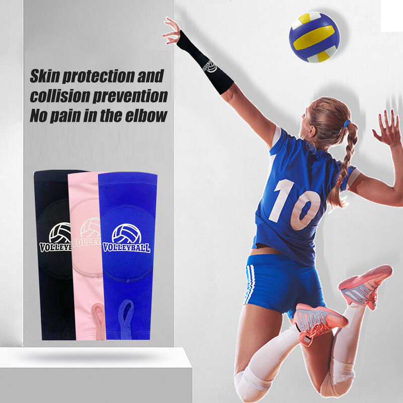 1 Pair Volleyball Arm Sleeves Passing Forearm Sleeves with Protection Pad and Thumbhole for Kids/Adults Protect Arms Sting
