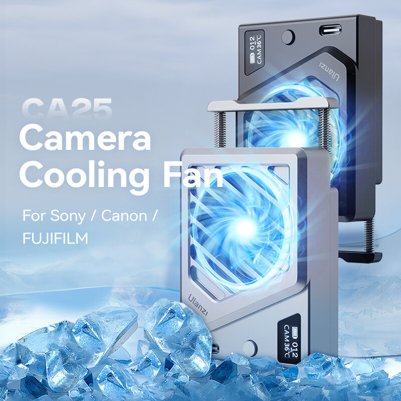 Ulanzi-sistema de refrigeración de cámara CA25, nueva versión, disipador de calor, ventilador de refrigeración para Sony, Canon, FUJIFILM, Nikon, ZV-E1, FX30, A7M4, R8, R7, R6, XT4
