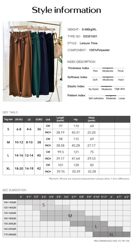 YEAE Casual Commuter Wide-legged Pants Solid Color Loose High-waisted Straight Pants Women's Spring and Summer Models Pants 2024