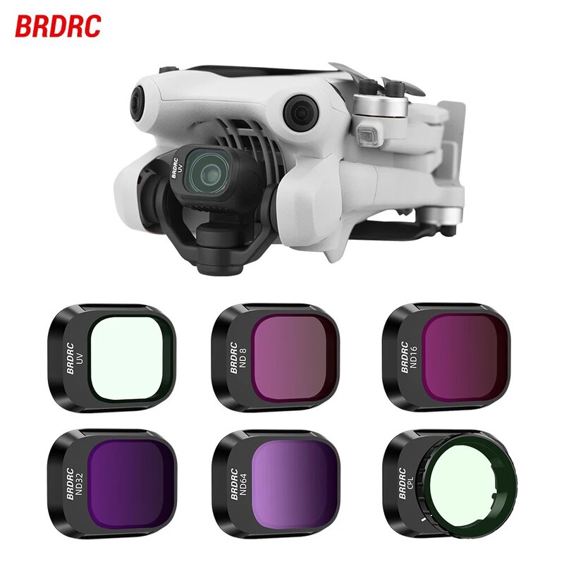 Brdrc Lens Filters Voor Dji Mini 4 Pro Uv Cpl Nd8/Nd16/Nd32 Nd64 Neutrale Dichtheid/Nd Pl Filter Set Drone Fotografie Accessoire