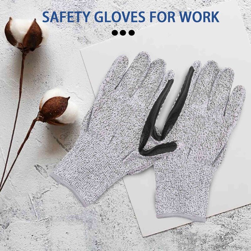 Cut Resistant Gloves Level 5 Anti-Slip Silicone Strip Gloves Wear-Resistant Safety Working Gloves For Glass Handling