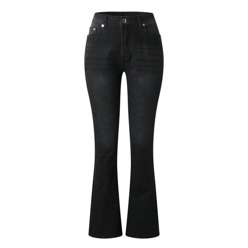 Wiosenne i jesienne damskie spodnie dżinsowe nowe wyszczuplająca mikro-dżinsy dzwony spodnie z wysokim stanem kobiecy Trend długie spodnie