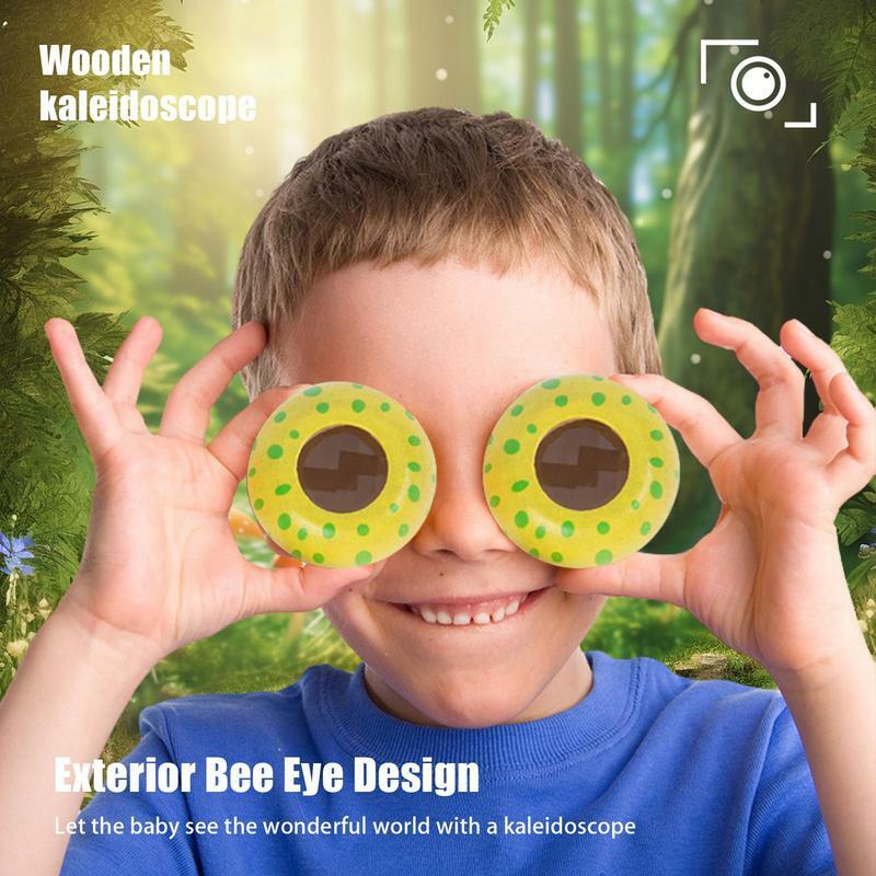 Kaléidoscope en bois pour enfants, télescope portable pour enfants, fête de développement scientifique, mignon, créatif, pièce plus lente