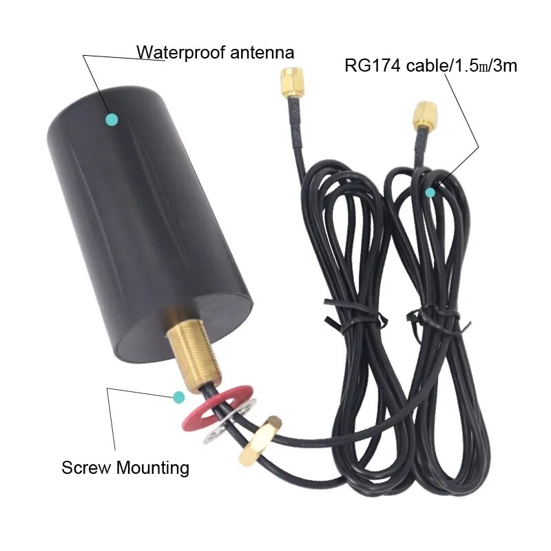 Banyanxin antena penguat 5G 4G GSM luar ruangan Wifi Omni 600 ~ 6000Mhz pendapatan tinggi 12dBi eksternal tahan air dengan braket pria SMA