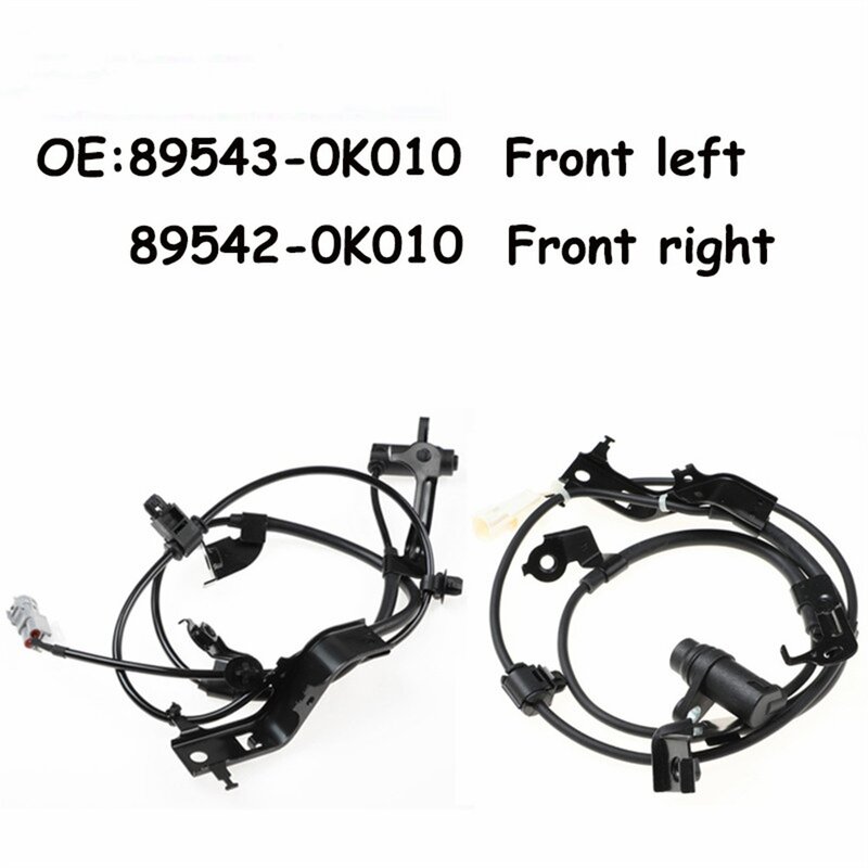 ABS Wheel Sensor Front Left 89543-0K010 & Right 89542-0K010 For Toyota Hilux 2005-2014 2.7L OEM: 895430K010 895420K010