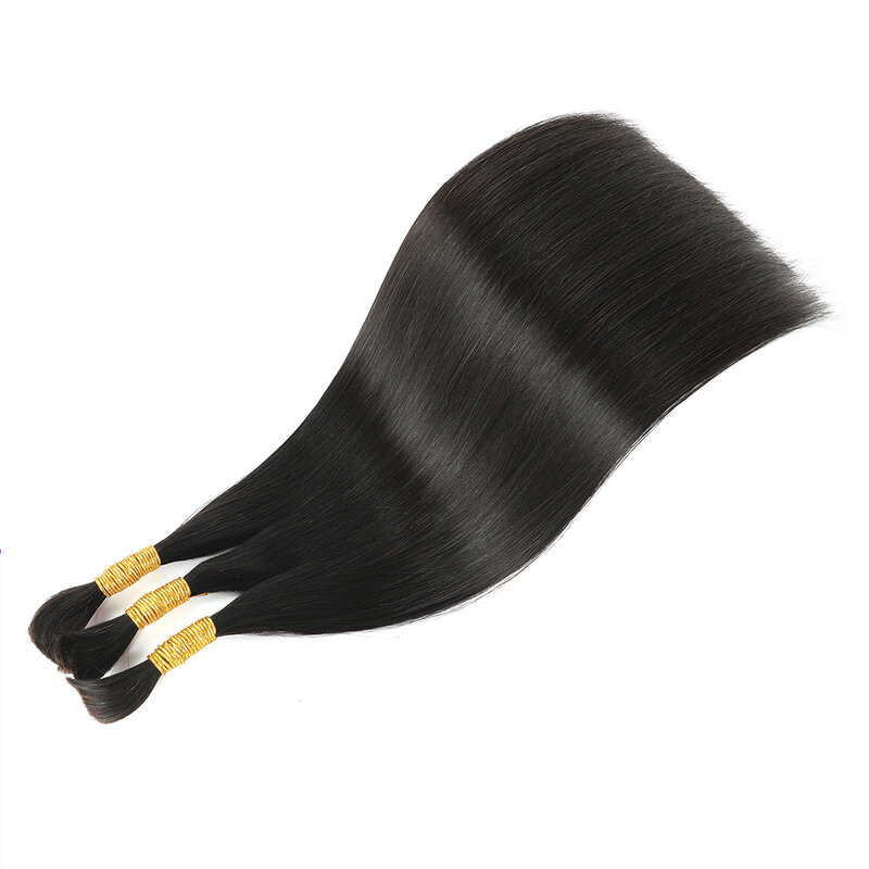 Linhua-Tresses de Cheveux Humains Lisses pour Crochet, Micro Tresses Bohémiennes/Boho, Double proximité, Wn, Sans Trame, Cheveux en Vrac, Document 1B
