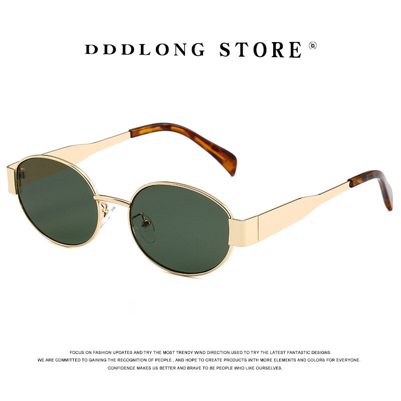 DDDLONG-gafas de sol redondas de Metal para hombre y mujer, lentes de sol clásicas, Vintage, UV400, para fiesta, playa, viajes al aire libre, D457