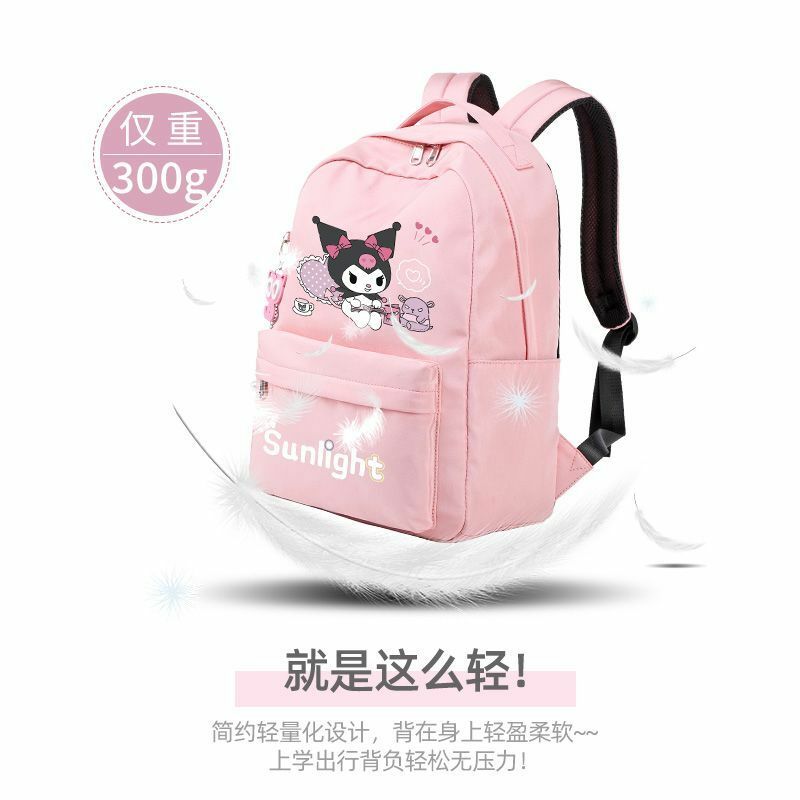 Sanrio-Cute Large Capacity Schoolbag para mulheres e crianças, Burden Reduction Backpack, Travel Bag, novo, bonito