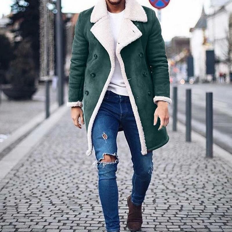 남성용 따뜻한 겨울 재킷, 패션 코트, 가디건 버튼