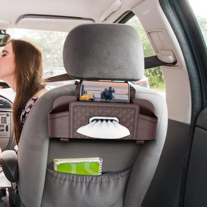 Caja de almacenamiento para asiento trasero de coche, organizador de accesorios interiores, resistente a las manchas, impermeable, multiusos