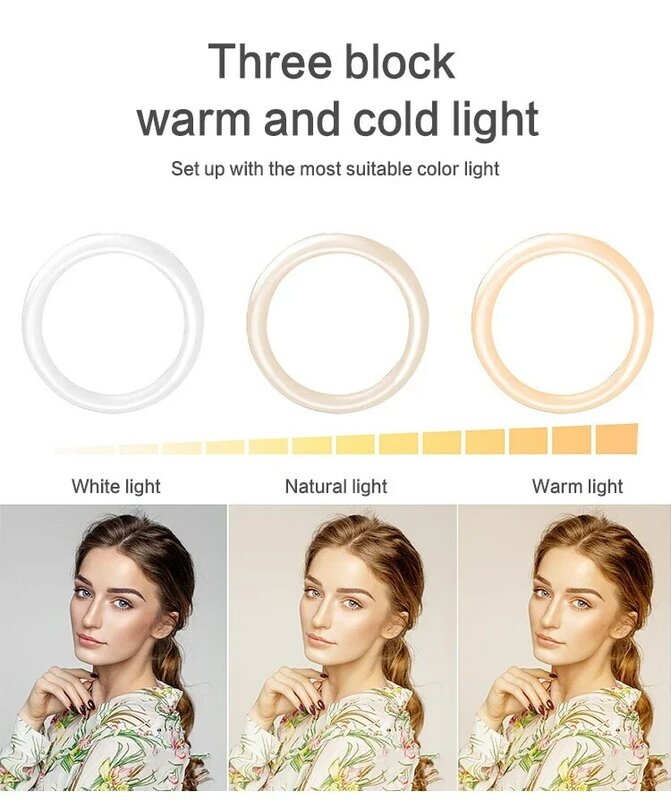 Anneau Lumineux LED pour Selfie de 14 Pouces, avec Trépied, pour Téléphone, Vente en Gros