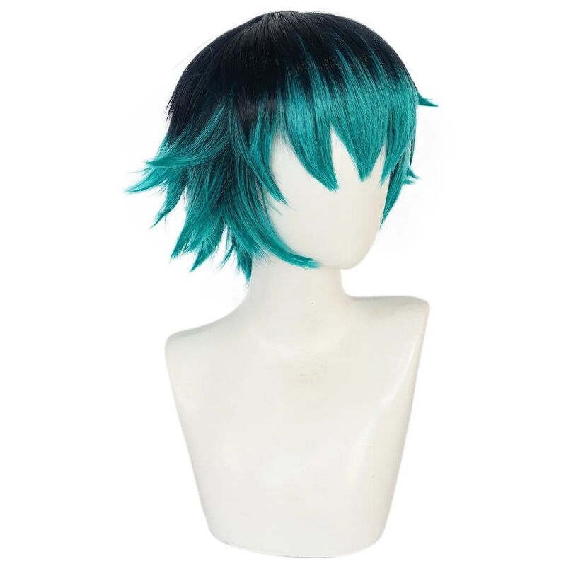 Luka Couffaine Cosplay Wig Short Black Blue Gradient Wig Anime Cosplay Costume Women Men Halloween Party Role Cosplay Props