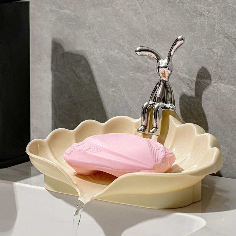Portasapone a forma di conchiglia naturale portasapone per portasapone portatile con conchiglia da tavolo per bagno