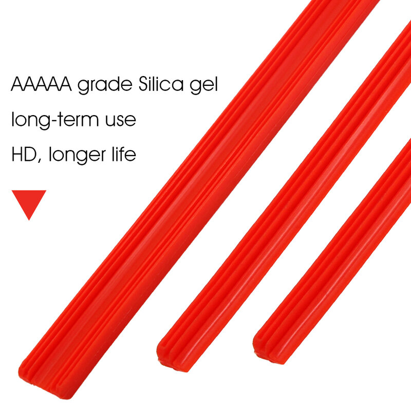 2 Stuks Rode Auto Wisser Voor Hybride Type Wisser Silicagel Silicon Refill Strips 8Mm 14 "16" 17 "18" 19 "20" 21 "22" 24 "26" 28"