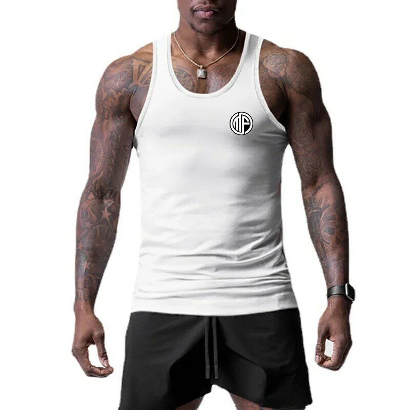 Męska siateczka z okrągłym dekoltem Tank Top Fitness marka odzieżowa szybkoschnący kamizelka koszulka treningowa siłownia bez rękawów