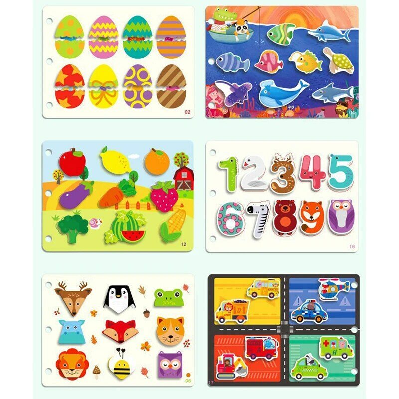 Montessori Baby Busy Book My First Quiet Book Paste Learning Educational Toys Books Toddler Matching Game Toys for Kids 1 to 3 Y