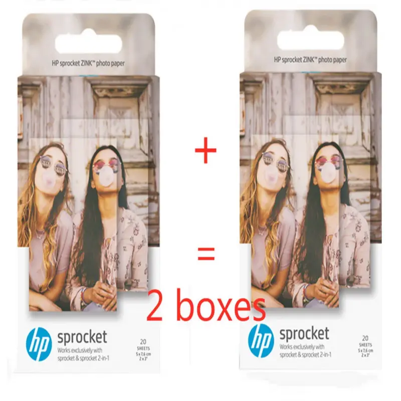 GIAUSA-Papier photo de poche pour imprimante photo, 6 boîtes (60 feuilles) pour pignon HP, mini papier photographique 2x3, pâte Zink HP
