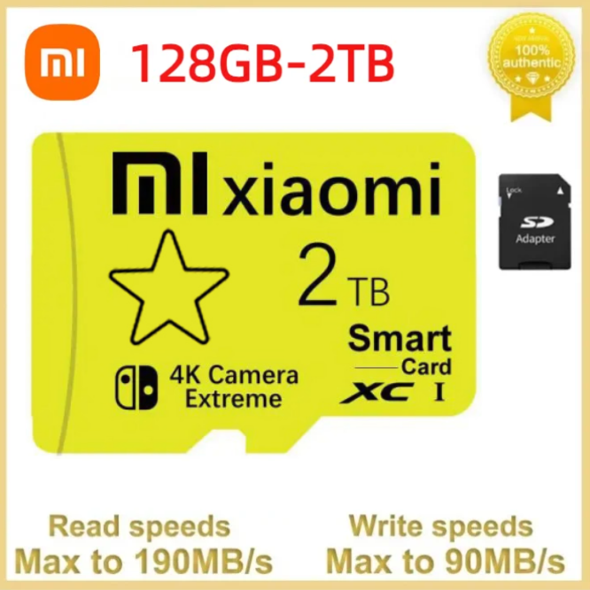 Original Xiaomi SD Card Newest Nintend Switch Yellow Star SD TF Fast Speed Memory Card for Nintendo Switch / OLED / Lite Game